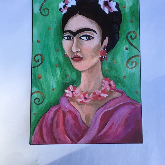 PRINT Frida Kahlo in Pink & Green - Picture 2 of 4